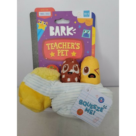 Bark  Teachers Pet Doggi Dunk Ems Squeaker Crinkle Plush Dog Toy New - Picture 1 of 2